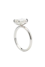 Load image into Gallery viewer, Silver ring with a diamond on a light gray background
