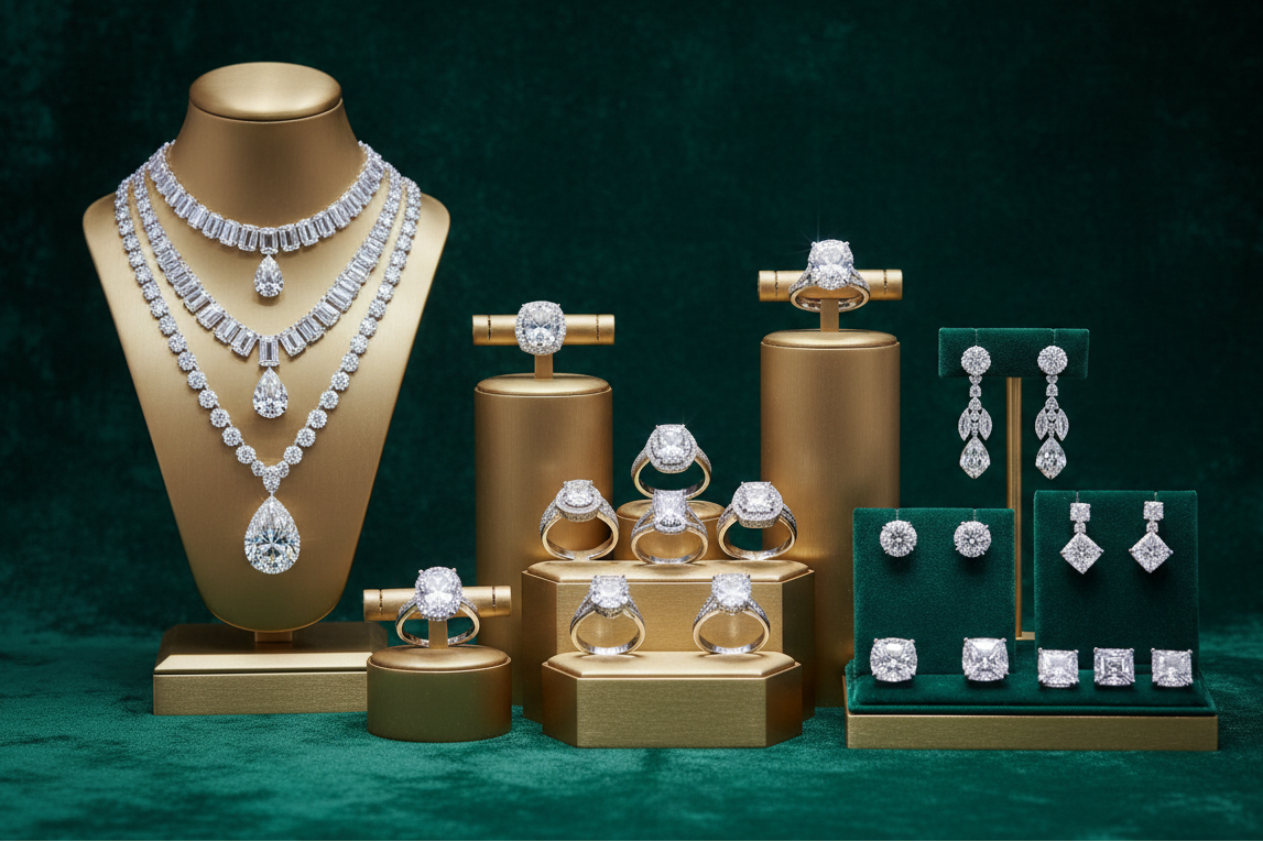 Diamond jewellery background color 366d12